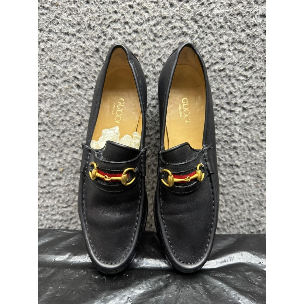 Vintage Gucci Classic Horsebit Slip On Casual Loafers Black Womens 39.5B EU - Picture 6 of 11